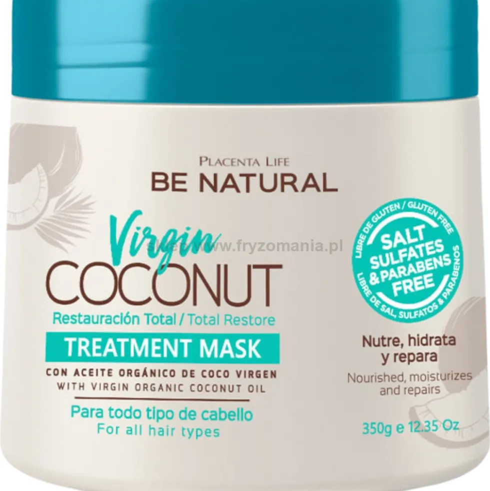 Placenta Life Virgin Coconut Maska nawilżająca włosy 350g