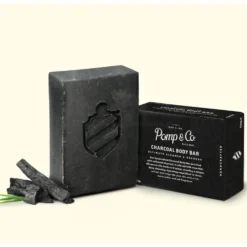 Pomp & Co. Charcoal Body Bar, mydło w kostce do ciała dla mężczyzn 130g