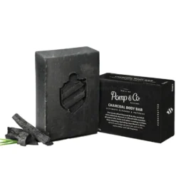 Pomp & Co. Charcoal Body Bar, mydło w kostce do ciała dla mężczyzn 130g