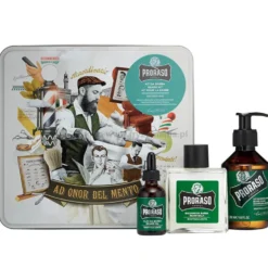 Proraso Refreshing, zestaw do pielęgnacji brody, szampon 200ml, balsam, 100ml, olejek 30ml