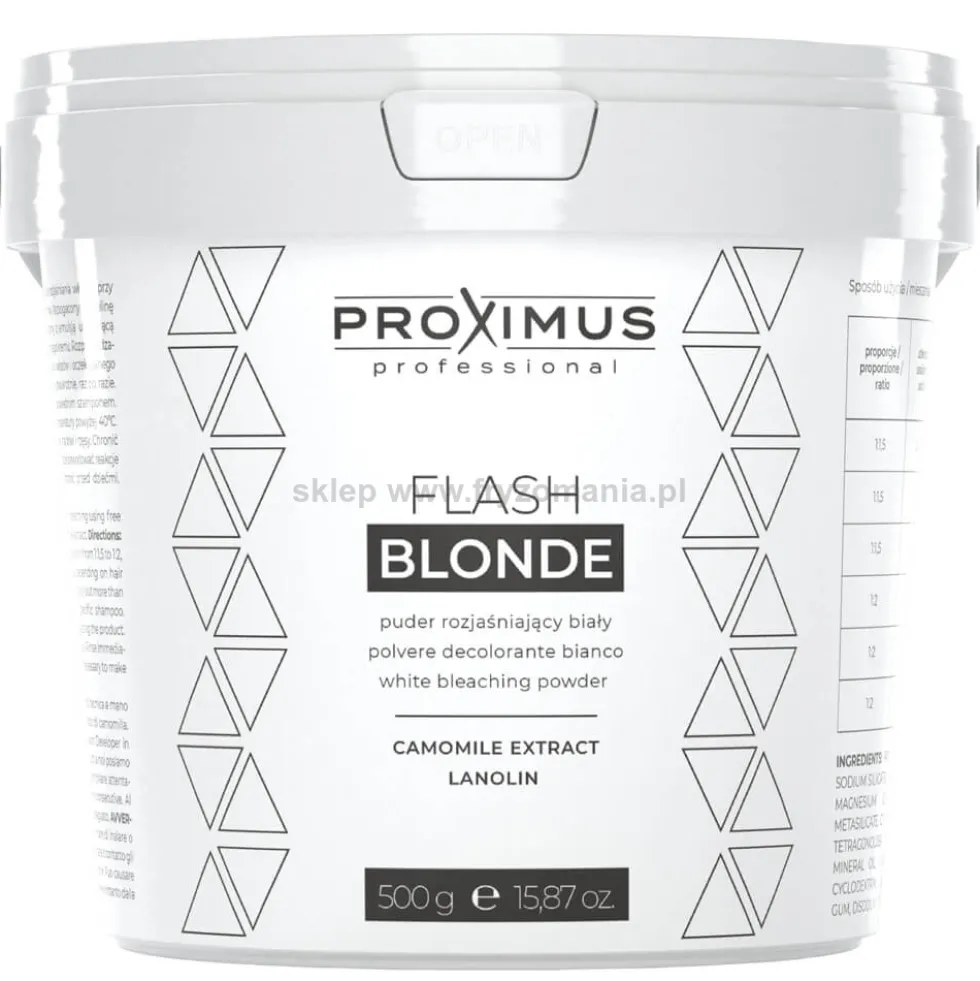 Proximus Flash Blonde Rozjaśniacz bezpyłowy do włosów 500g