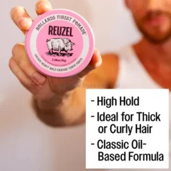 Reuzel Pink Grease Heavy Hold Pomada do włosów, bardzo mocna 35g