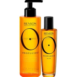 Revlon Orofluido Elixir - zestaw rozświetlający włosy olejek 100ml i szampon 240ml