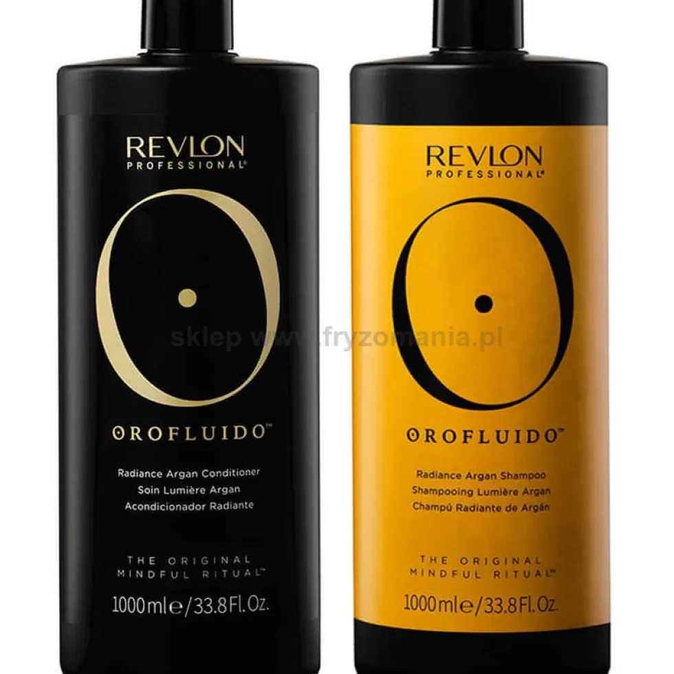 Revlon Orofluido - zestaw rozświetlający włosy szampon 1000ml i odżywka 1000ml