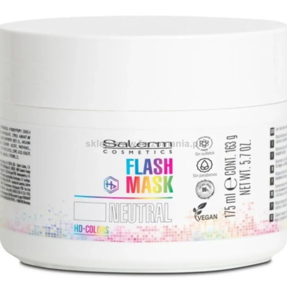 Salerm Cosmetics HD-Colors Flash Mask Neutral Maska bazowa do mieszania z odcieniami HD-Colors 175ml