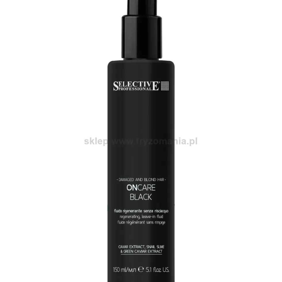 Selective Professional OnCare Black Fluid regenerujący do włosów zniszczonych i blond 150ml