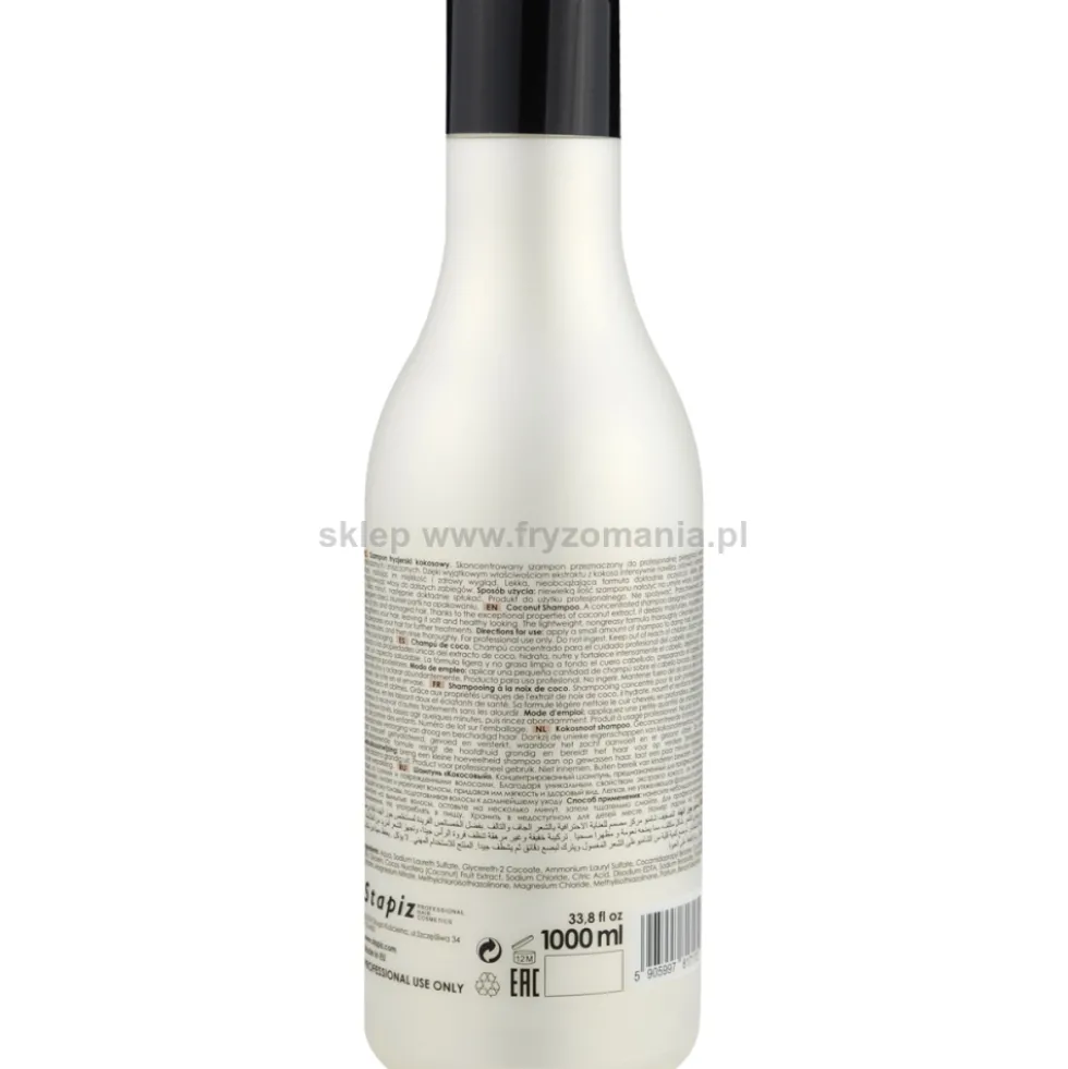 Stapiz Professional Basic Salon Szampon do włosów przesuszonych i zniszczonych, kokosowy 1000ml