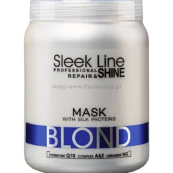 Stapiz Sleek Line Blond - zestaw neutralizujący żółte odcienie włosów, szampon 1000ml i maska 1000ml