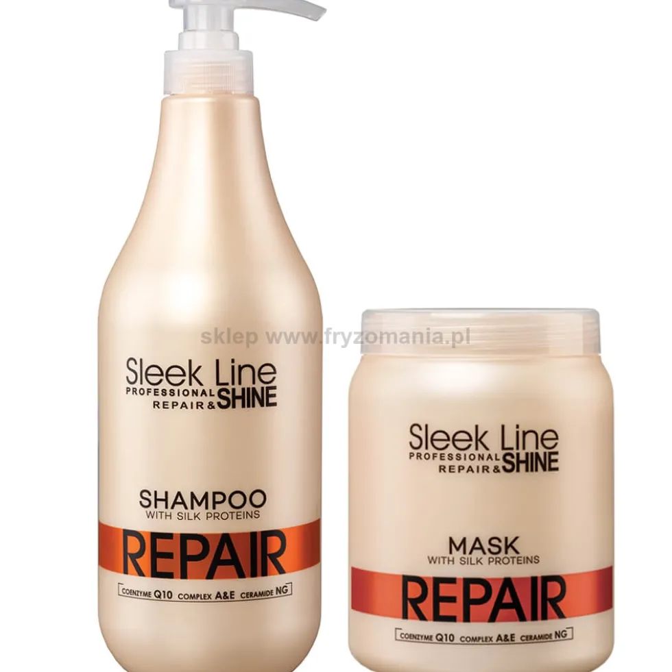 Stapiz Sleek Line Repair, zestaw regenerujący włosy, szampon 1000ml i maska 1000ml