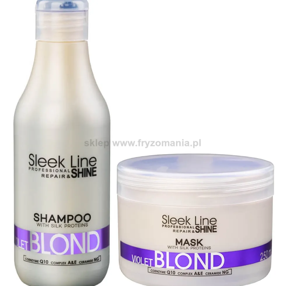 Stapiz Sleek Line Violet Blond - zestaw ochładzający kolor włosów szampon 300ml i maska 250ml
