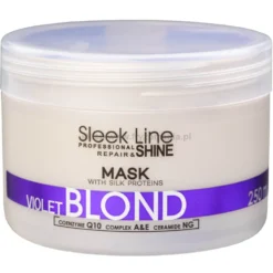 Stapiz Sleek Line Violet Blond - zestaw ochładzający kolor włosów szampon 300ml i maska 250ml