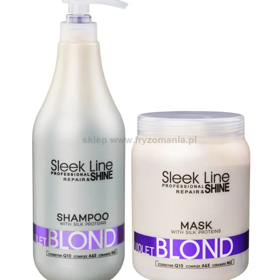 Stapiz Sleek Line Violet Blond - zestaw ochładzający kolor włosów szampon 1000ml i maska 1000ml