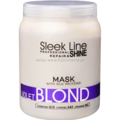 Stapiz Sleek Line Violet Blond - zestaw ochładzający kolor włosów szampon 1000ml i maska 1000ml