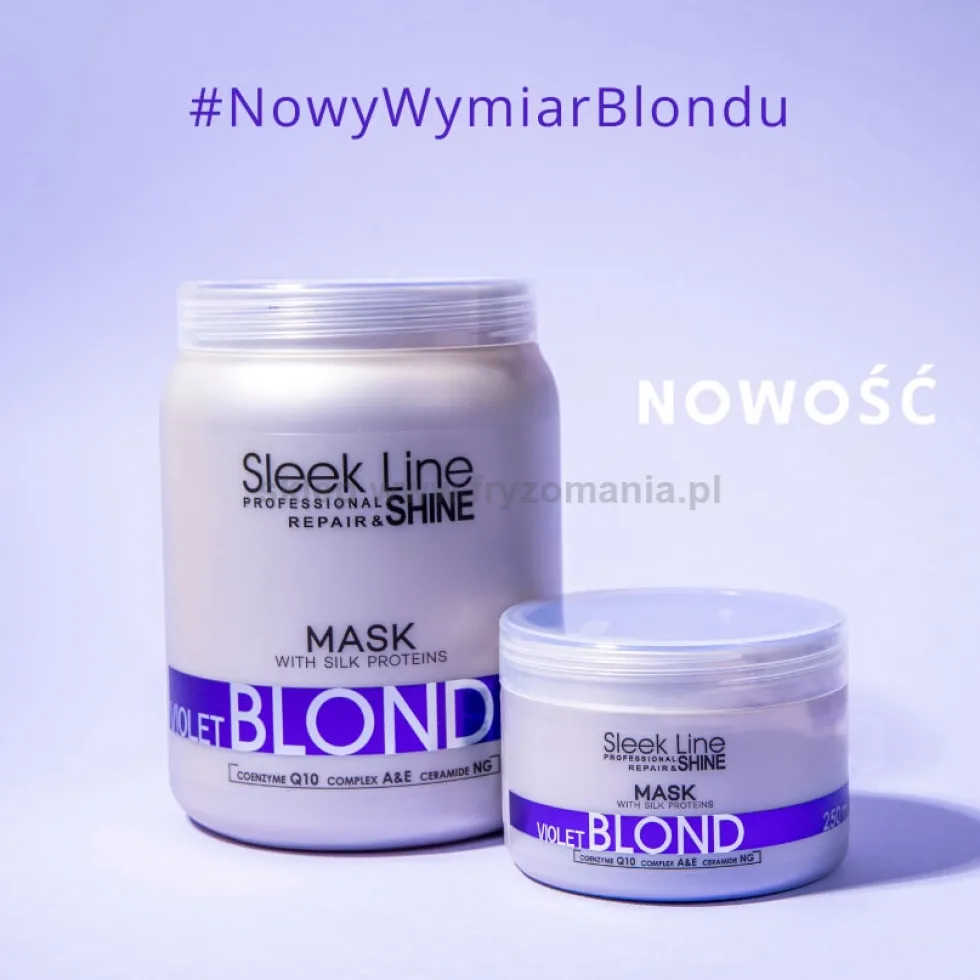 Stapiz Sleek Line Violet Blond - zestaw ochładzający kolor włosów szampon 1000ml i maska 1000ml