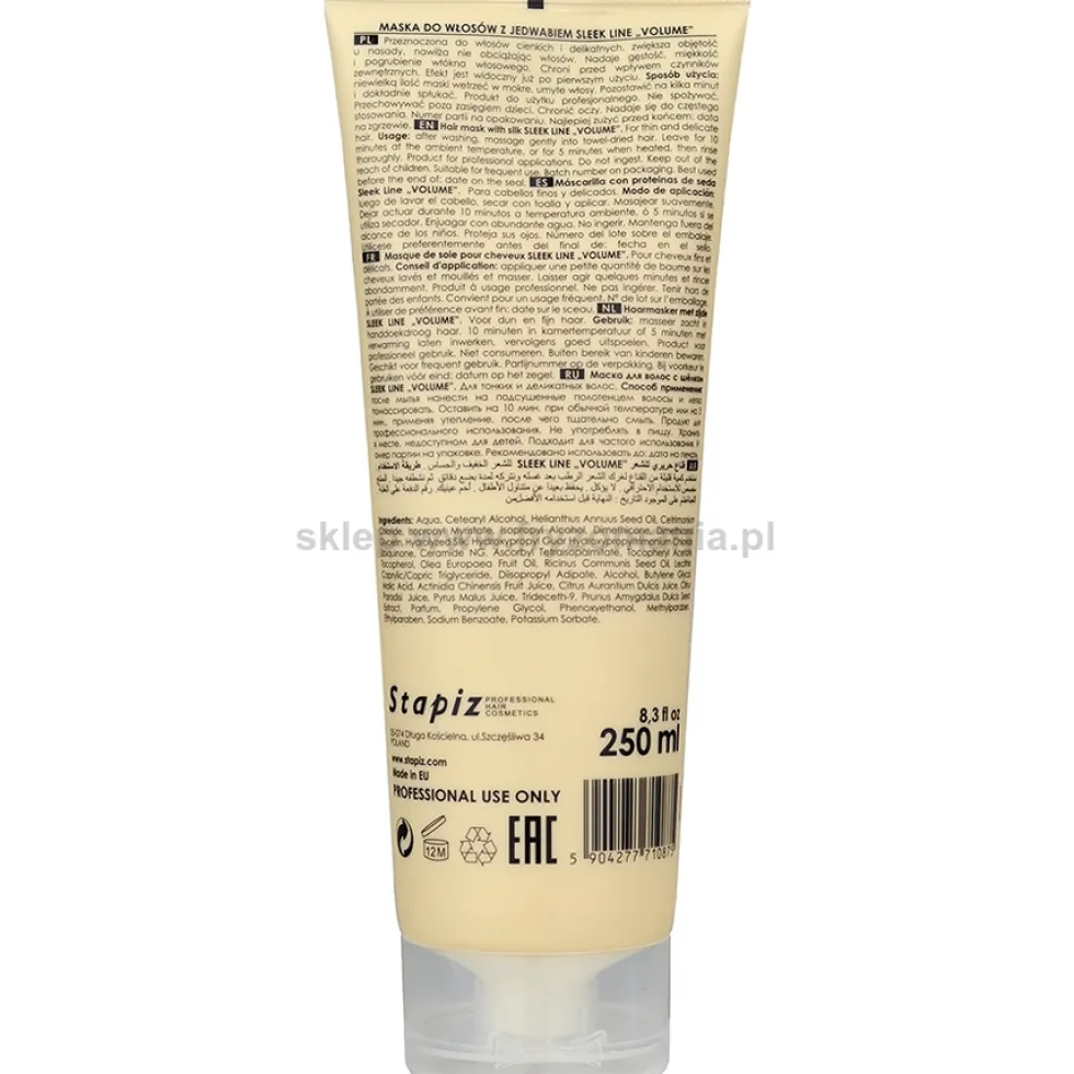 Stapiz Sleek Line Volume Maska do włosów cienkich i suchych 250ml