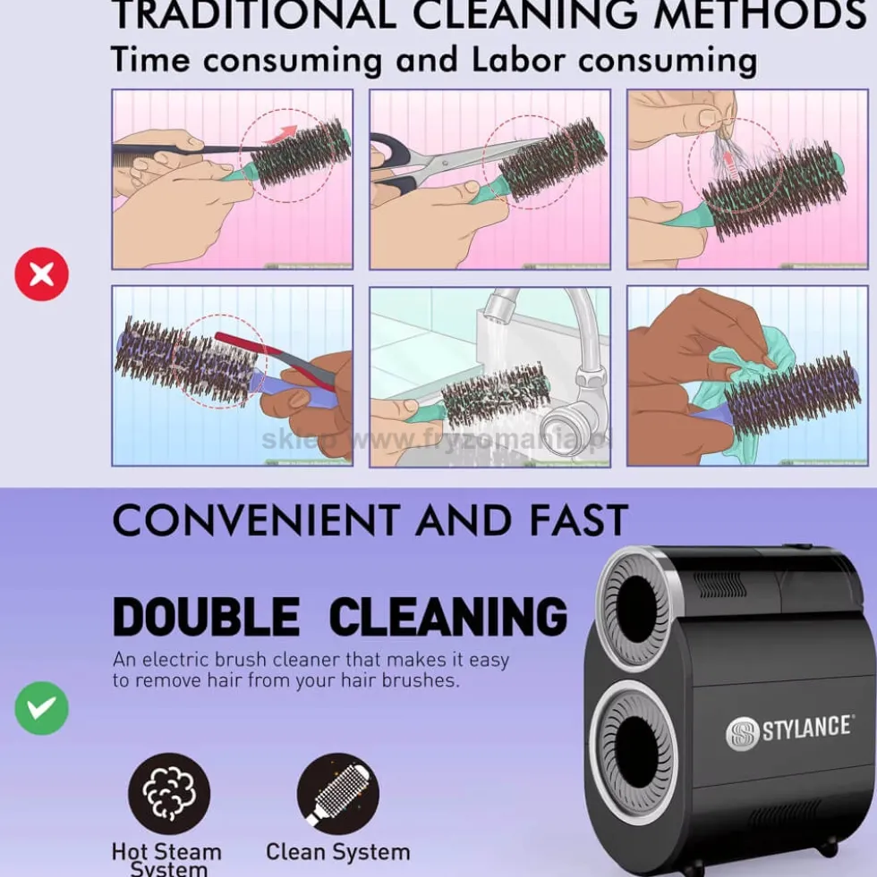Stylance Clear+Steam Maszyna do czyszczenia szczotek do włosów
