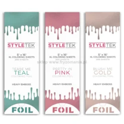 Styletek Coloring Sheets XL, folia do balejażu i koloryzacji włosów, różne kolory 200szt.