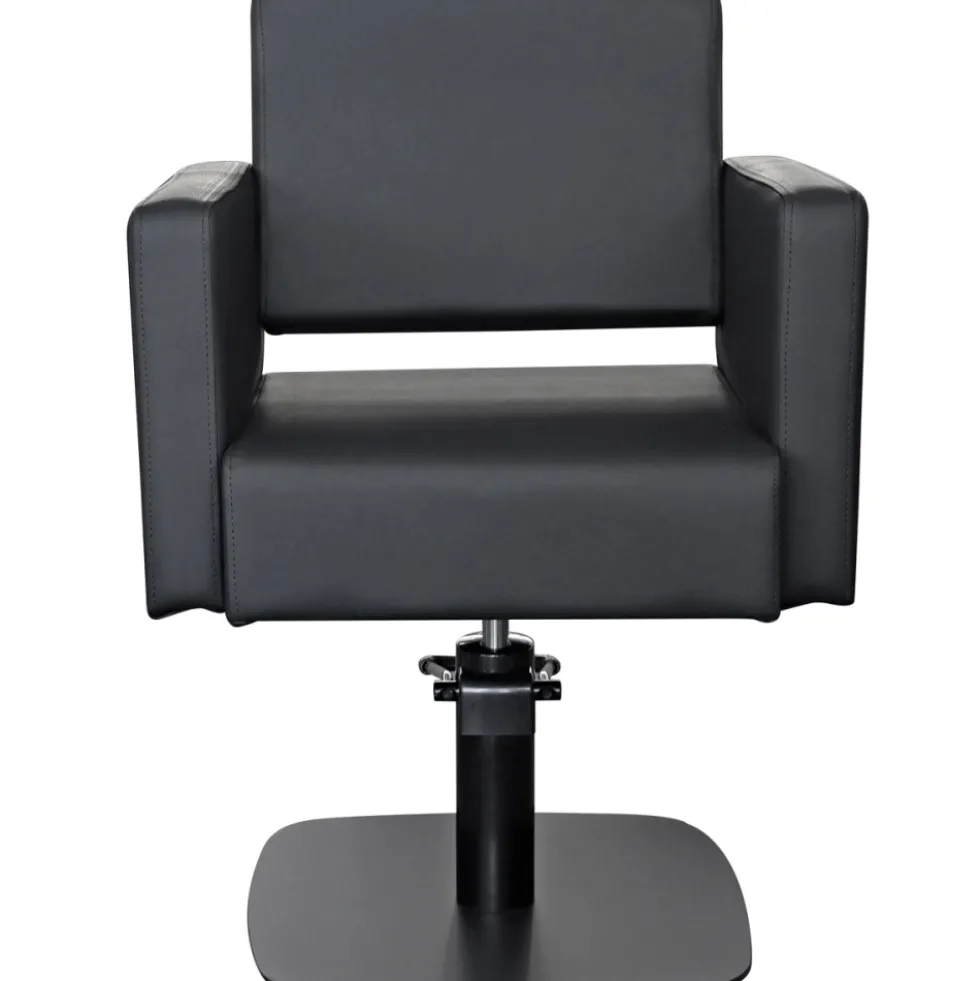 Super Salon Premium Fotel fryzjerski, czarny kwadrat dostępny w 48H
