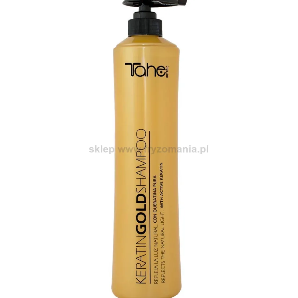 Tahe KERATIN GOLD SHAMPOO Szampon regenerujący z keratyną do włosów rozjaśnianych i zniszczonych 1000ml