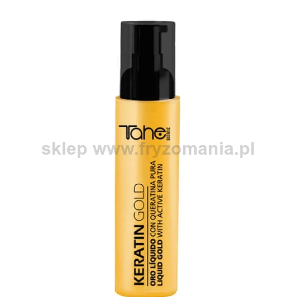 Tahe Keratin Gold zestaw do pielęgnacji włosów bardzo zniszczonych i suchych, szampon, maska, olejek