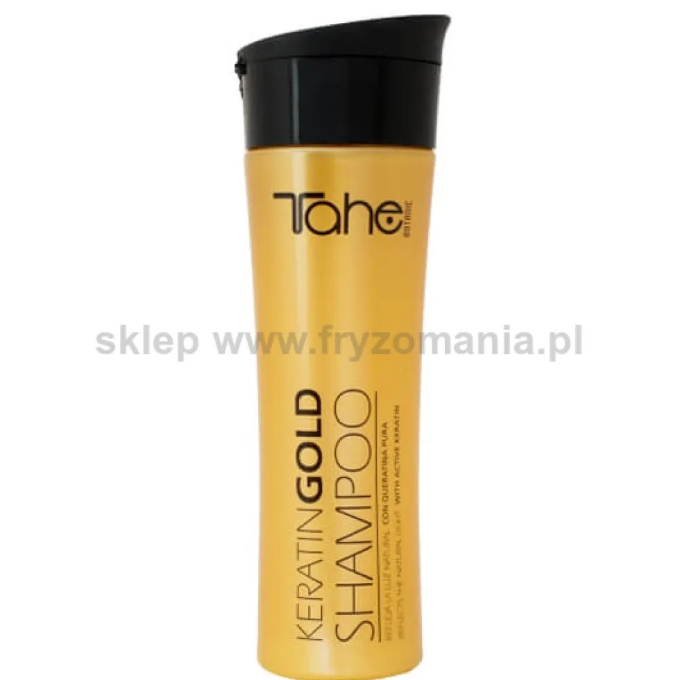 Tahe Keratin Gold zestaw do pielęgnacji włosów bardzo zniszczonych i suchych, szampon, maska, olejek