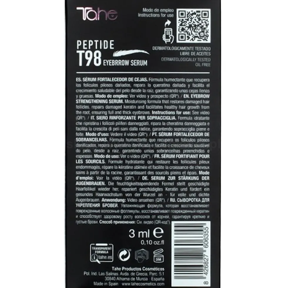 Tahe Peptide T98 Eye Brow Serum do brwi z kwasem hialuronowym 3ml