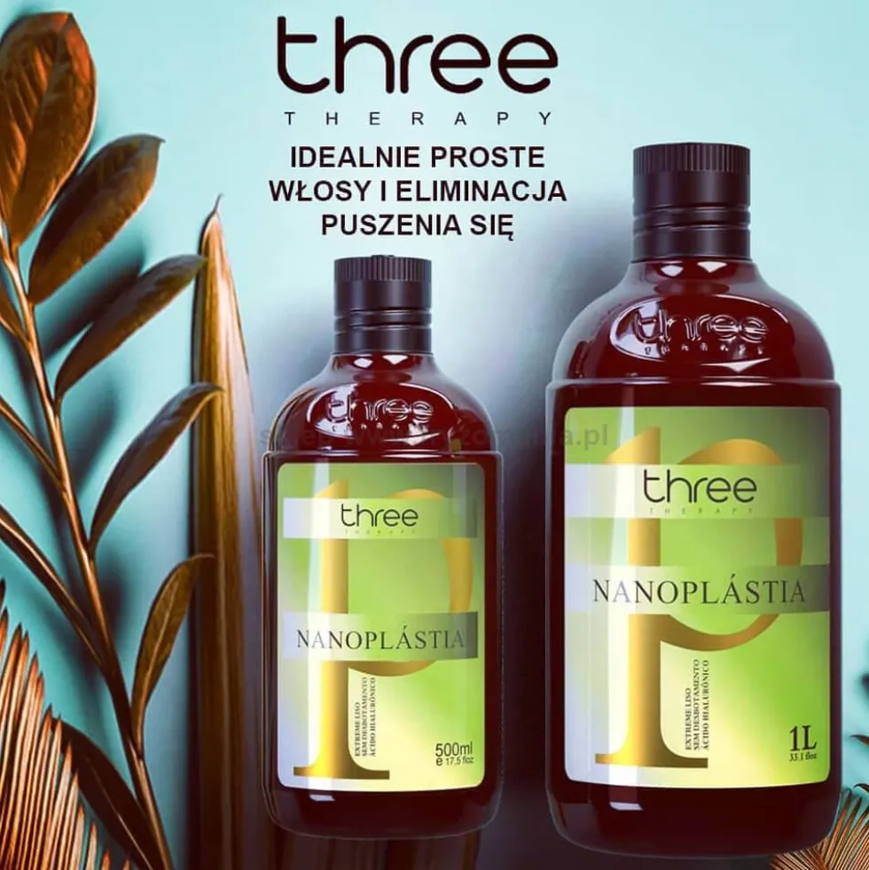Three Therapy Nanoplastia Kuracja prostowania włosów bez formaldehydu 500ml
