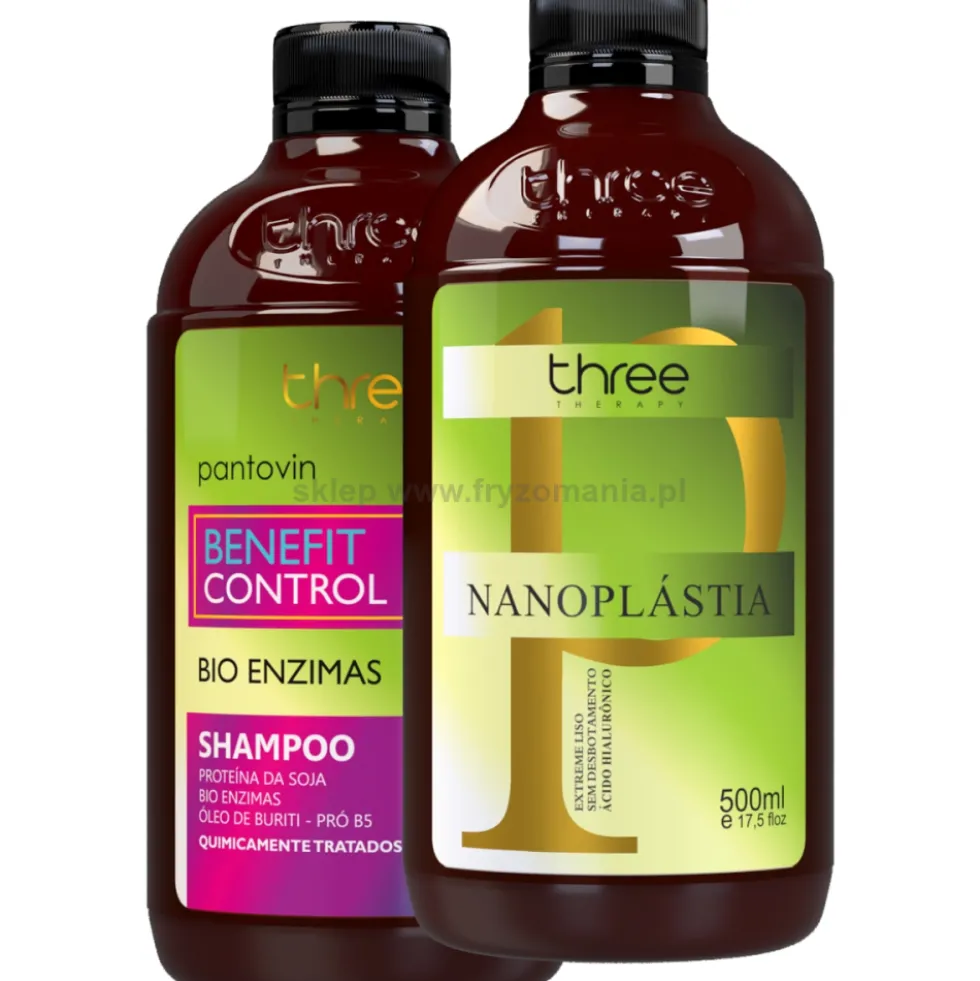 Three Therapy - zestaw nanoplastia włosów + szampon 2x1000ml