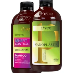 Three Therapy - zestaw nanoplastia włosów + szampon 2x500ml