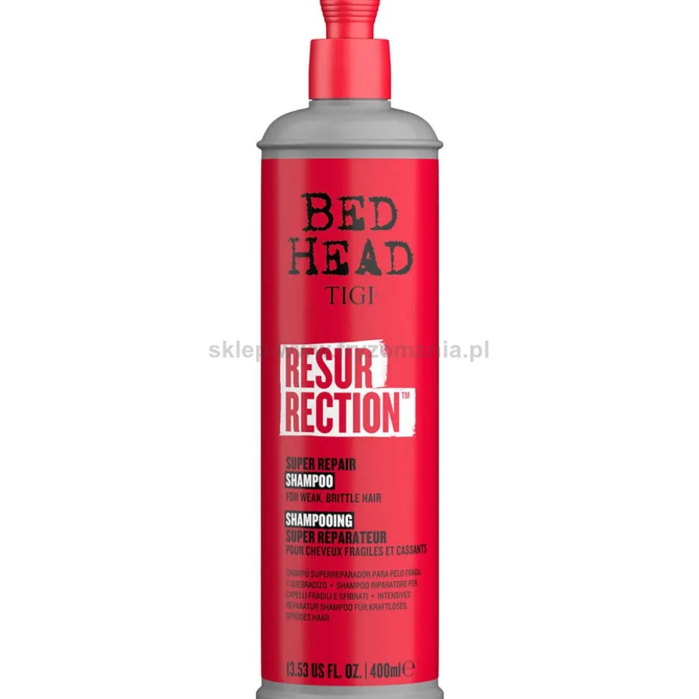 Tigi Bed Head Resurrection Repair - zestaw regenerujący do włosów zniszczonych szampon 400ml i odżywka 400ml
