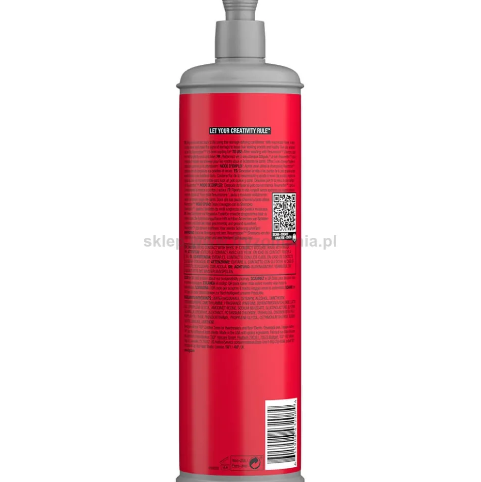 Tigi Bed Head Resurrection Repair - zestaw regenerujący do włosów zniszczonych szampon 400ml i odżywka 400ml
