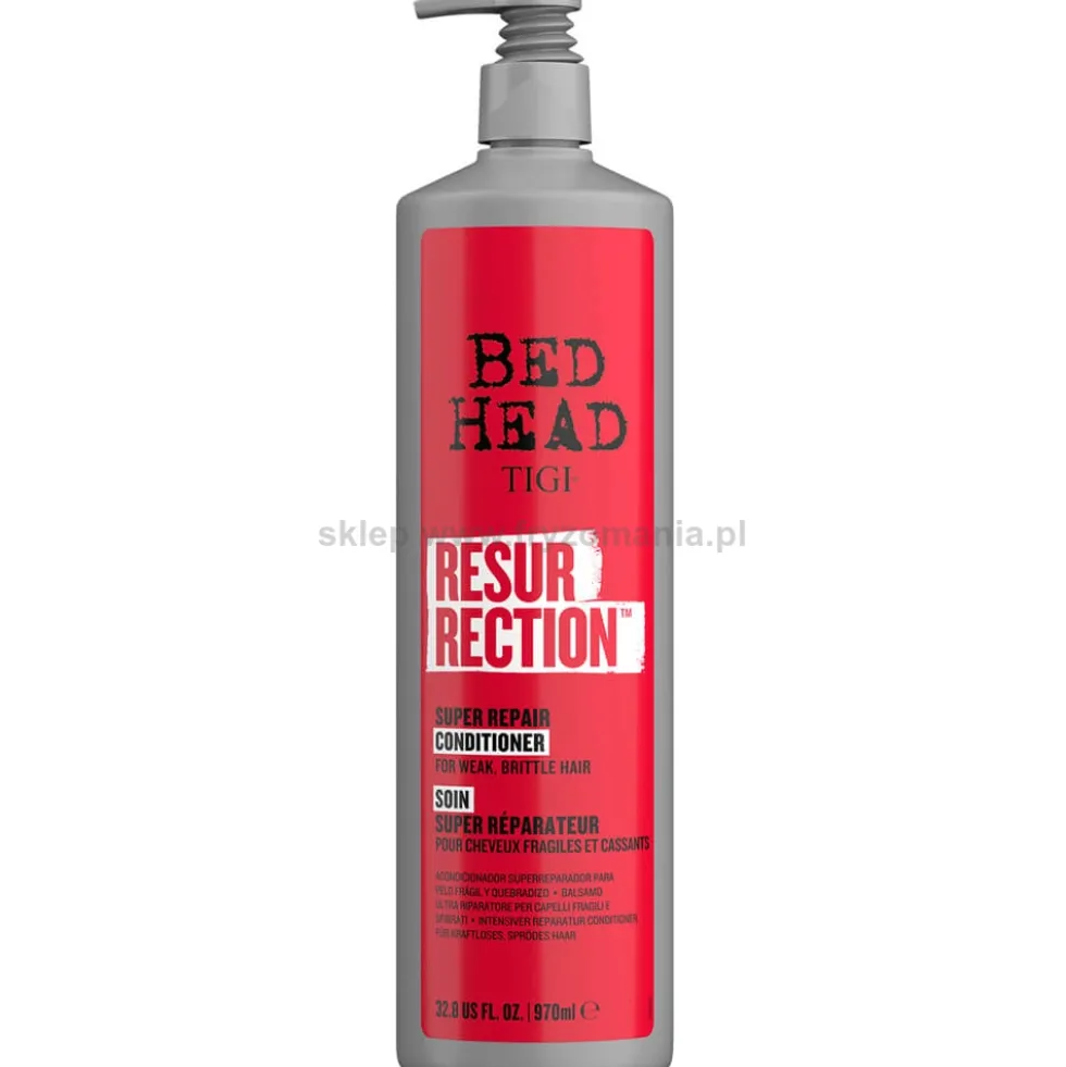 Tigi Bed Head Resurrection Repair - zestaw regenerujący do włosów zniszczonych szampon 970ml i odżywka 970ml