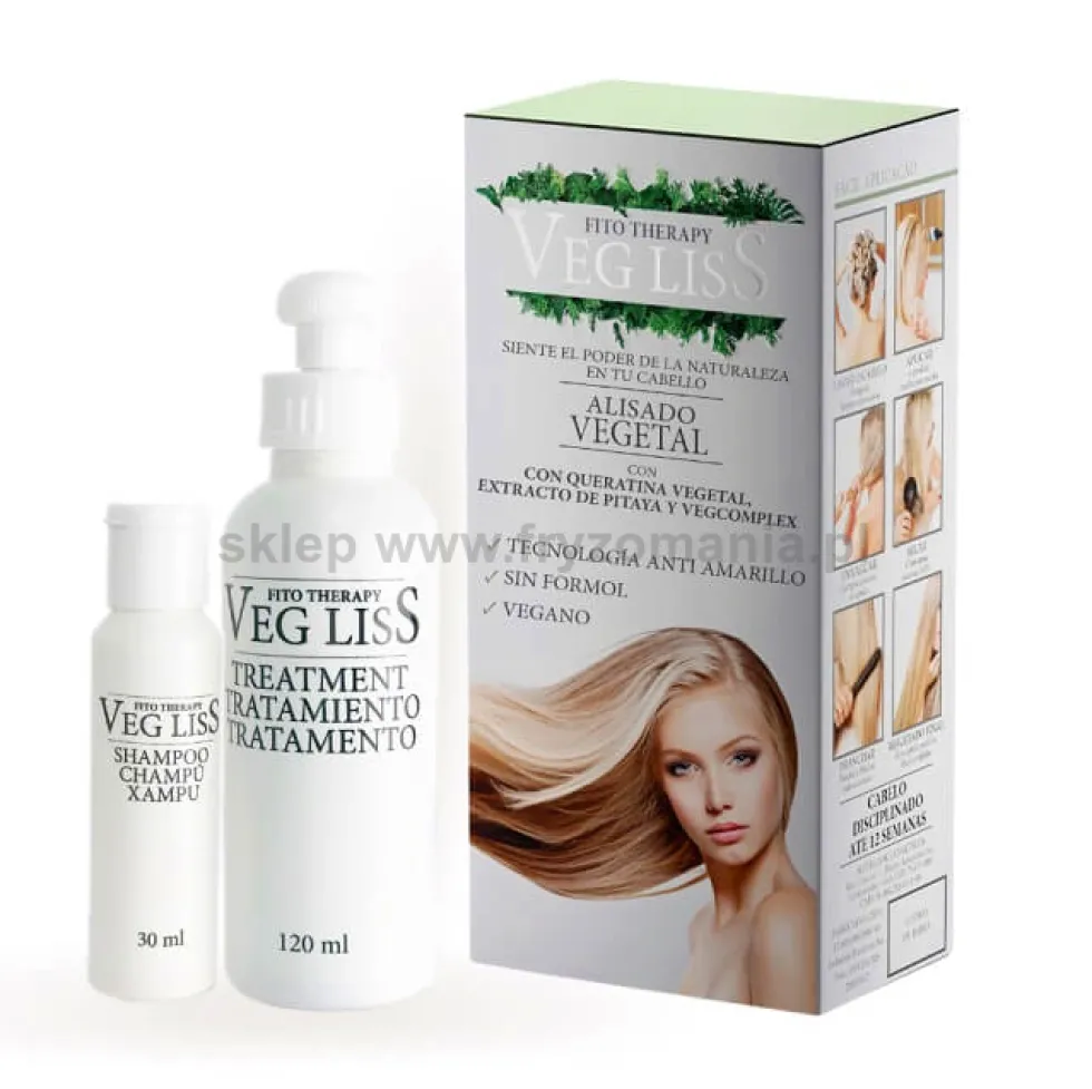 Veg Liss Fito Therapy Alisado Vegetal Zestaw do keratynowego prostowania włosów 150ml