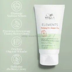 Wella Professionals Elements Purifying Glinka oczyszczająca przed szamponem, do tłustej skóry głowy 70ml