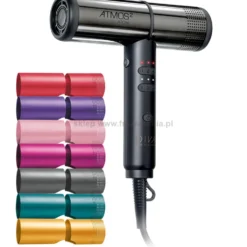 Zestaw Diva Atmos Atom 2 Suszarka do włosów z dyfuzorem czarna 2000W + wymienna obudowa różne kolory
