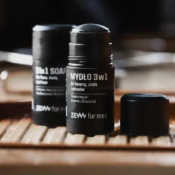 ZEW for men Mydło naturalne 3w1 do twarzy, ciała i włosów z węglem drzewnym 85ml