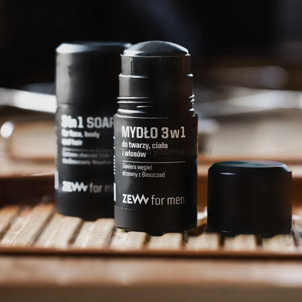 ZEW for men Mydło naturalne 3w1 do twarzy, ciała i włosów z węglem drzewnym 85ml